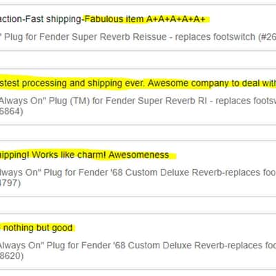 "Always On" Plug (TM) for Fender '65 Super Reverb Reissue - Eliminates Footswitch image 9