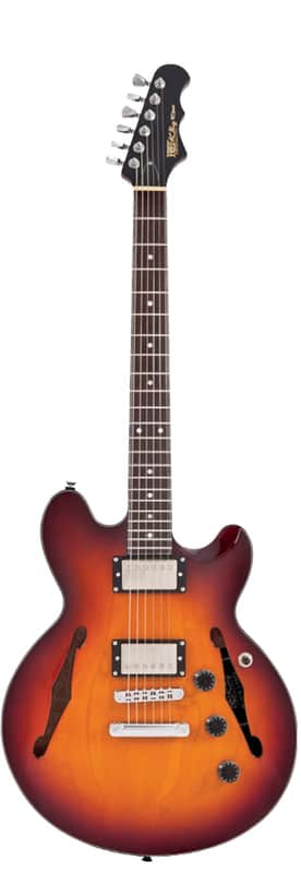 Fret-King FKV3HTSB Black Label Elise Semi-Hollow Tobacco Sunburst w/Gigbag image 1