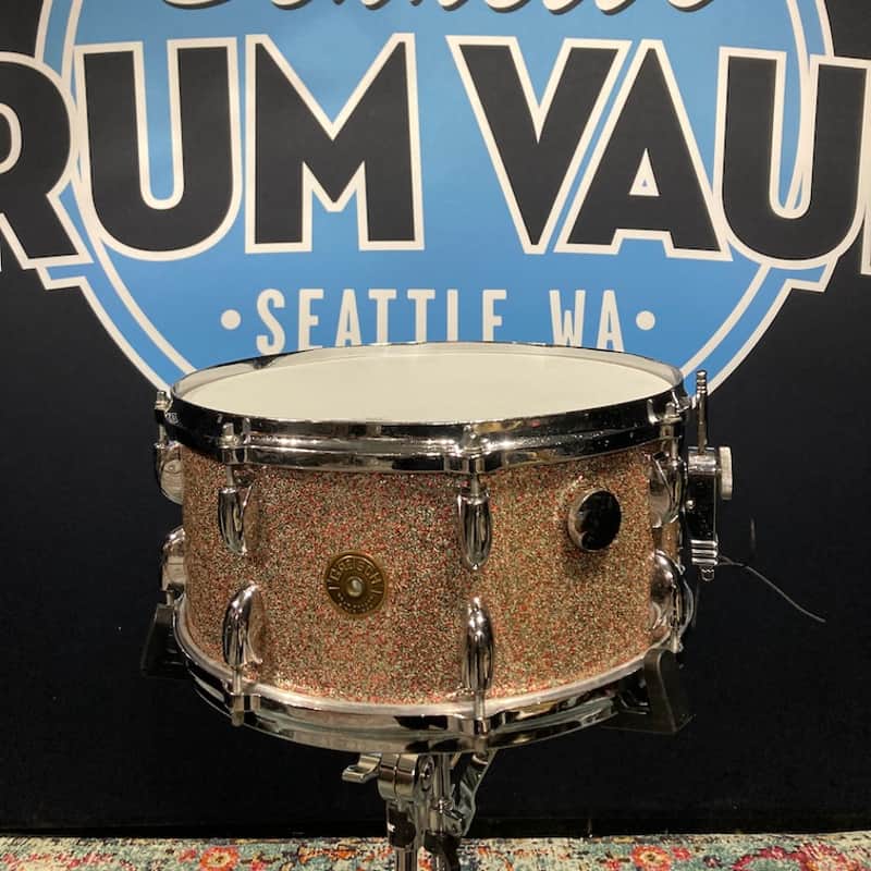 1950s Gretsch 14″x6.5″ “Broadcaster” Peacock Sparkle