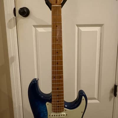 Partscaster Thinline S-Style w/ Fender USA Pure Vintage 65 pickups (Fender Semi-hollow Strat) 2020'a - Blue Paisley image 4