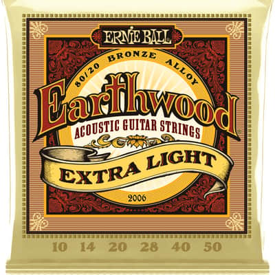 Ernie Ball 2006 Earthwood 80/20 Bronze Extra Light Acoustic Guitar Strings (10-50) 2010s - Bronze image 1
