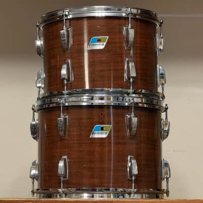 1970's Ludwig Mahogany Cortex Pro Beat 3-Ply Drum Kit 14x24 16x18 16x16 10x14 9x13 Maple image 19