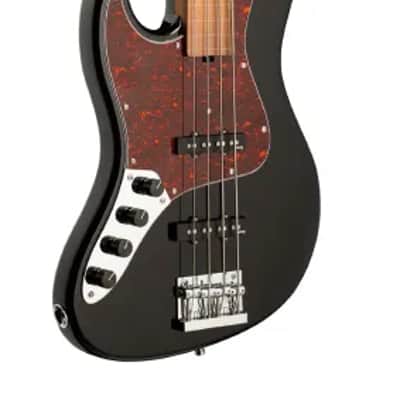 Sadowsky MetroExpress 21-Fret Vintage J/J Bass, Morado Fingerboard, Fretless With Lines, Lefthand, 4-String - Solid Black High Polish image 4
