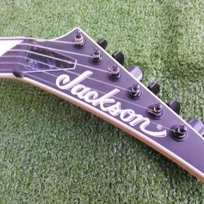 Jackson JS30 Super Strat Archtop 24 Jumbo Frets Sharktooth Inlay Dual Humbucker Tremolo Midel Vintage Style Big Block Strandard Trem Factory Original Satin Black image 2