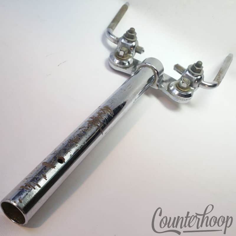 *Ludwig Double Tom Drum Mount Post Vintage 70s Chrome L-Arm Holder Super Classic image 1