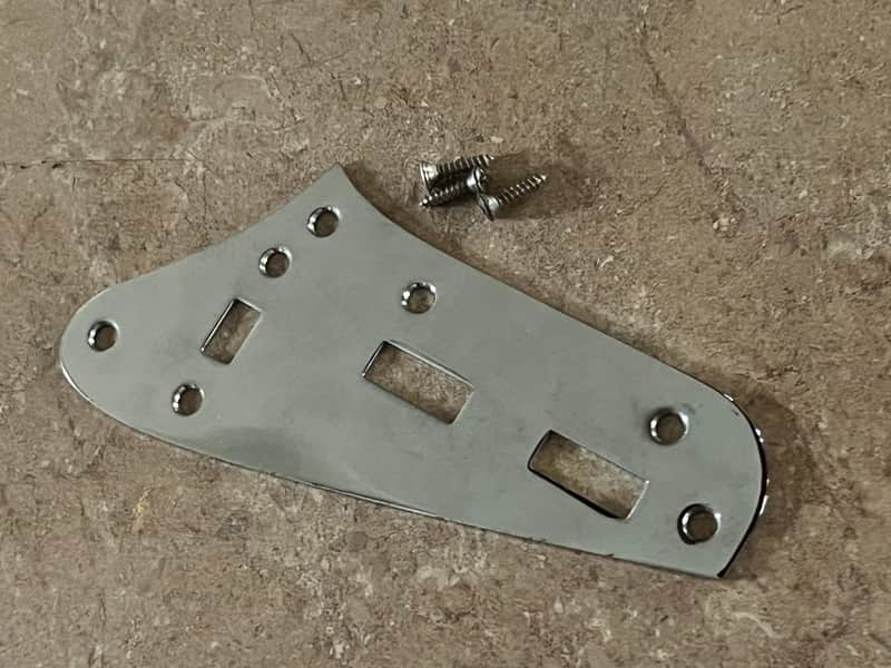 Silver Jaguar Style Guitar Upper Slide Preset Switch Plate image 1