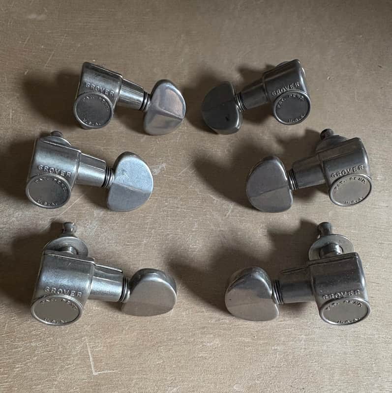 Grover Patent Pending USA 3 by 3 tuning pegs 1960s - Nickel image 1