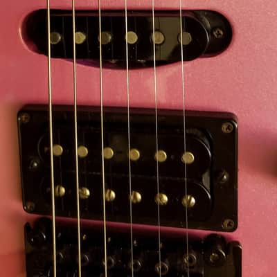 1986 USA Charvel San Dimas Original Pink Pearl Ebony Slab Pearl Dots image 2