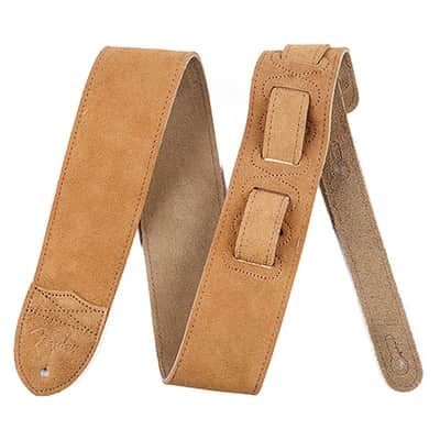 Fender 2-1/2" Soft Suede Leather Guitar Strap - Tan image 1