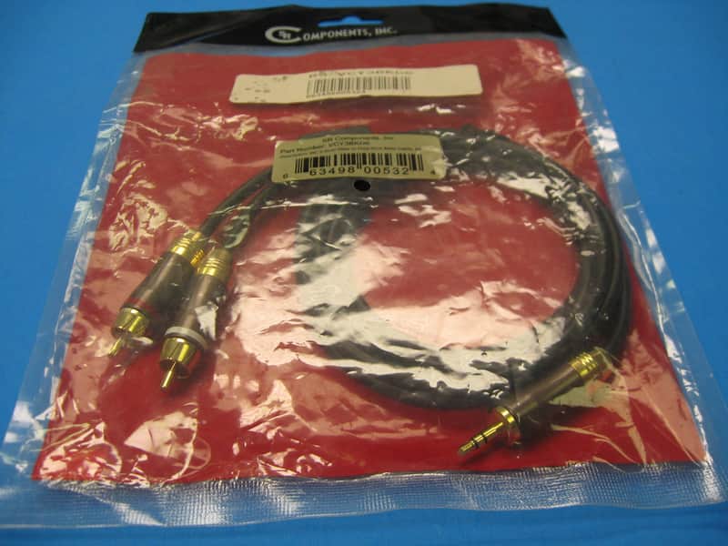 SR Components 6ft 3.5mm Stereo Male to Dual RCA Male Cable image 1