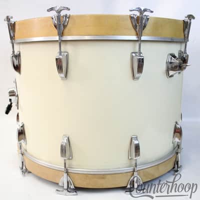 *Ludwig 22x14"Bass Drum White Cortex Vintage 70s 3Ply Mahogany/Maple Blue/Olive* image 5