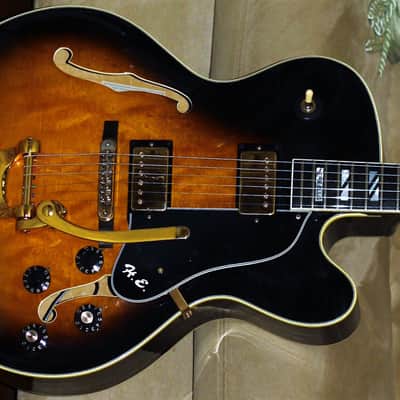Matsumoku Japan-82'Aria Pro II PE-175 Herb Ellis OHSC Ebony FB,G-Style Truss,Fretside,Vintage Bigsby image 10