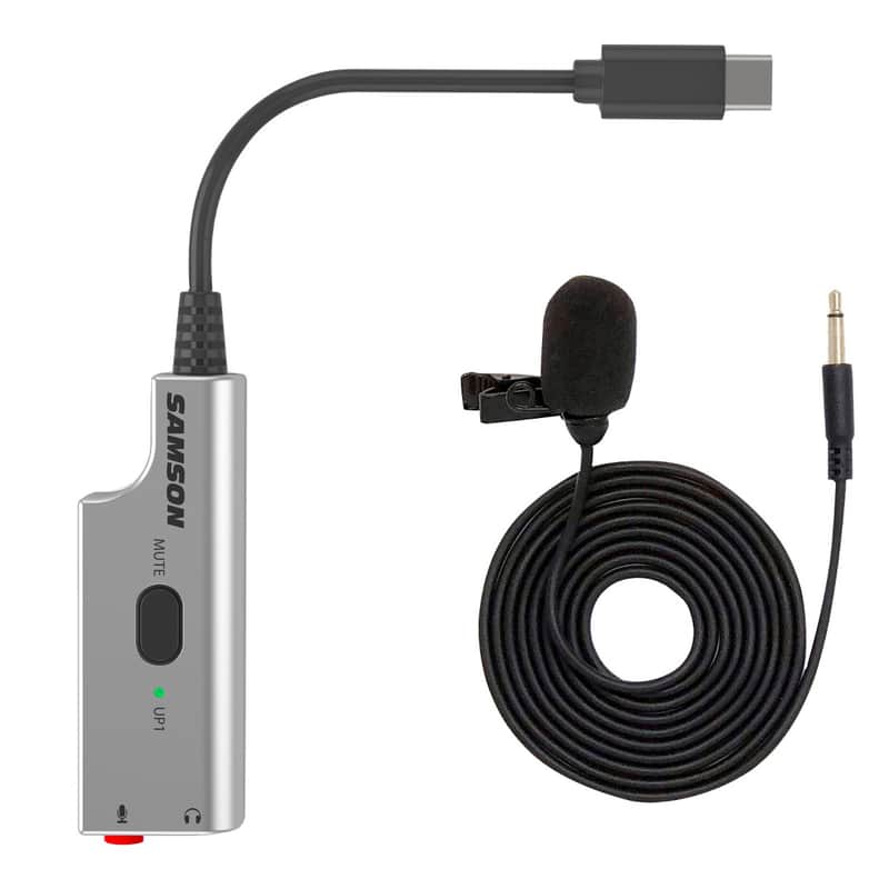 Samson LMU1 Compact Broadcast Lavalier Microphone with USB Adapter image 1