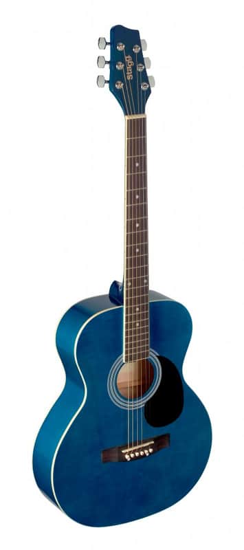 Stagg 4/4 blue auditorium Acoustic Guitar w/ Linden Top image 1