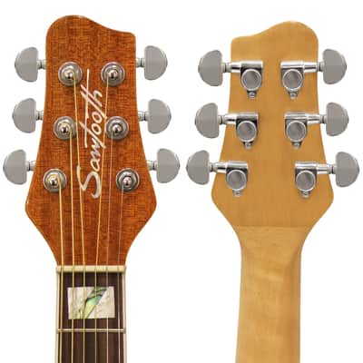 Sawtooth Solid Spruce Top Jumbo Cutaway 6 String Acoustic Electric Guitar with Flame Maple Back and Sides image 14