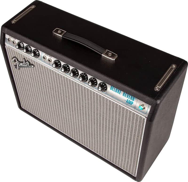 Fender '68 Custom Deluxe Reverb Electric Guitar Tube Combo Amplifier, 22W, Black image 1