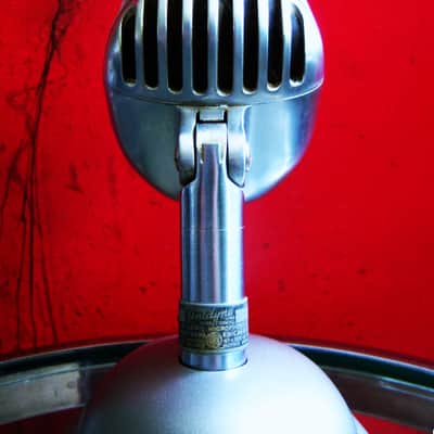 Vintage 1940's Shure 55 / 55S dynamic microphone satin chrome w S-36 desk stand Elvis 55S # 8 image 5