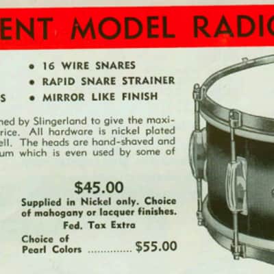 Slingerland - 7x14" No. 157 Snare Drum 1950's - Blue Duco, 8 Lugs, 3-Point, Calf Head (JL Sling #59) image 3