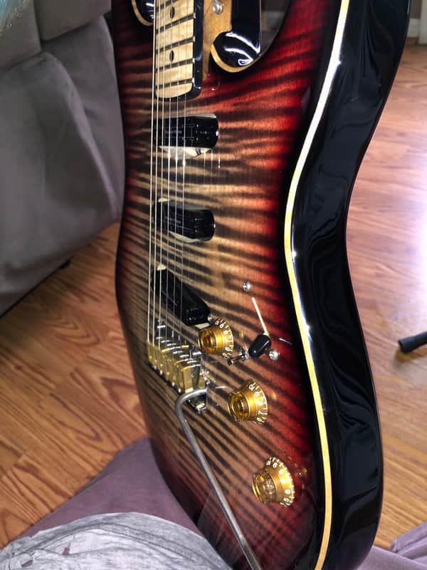 Warmoth Stratocaster Black Cherry Burst | Reverb