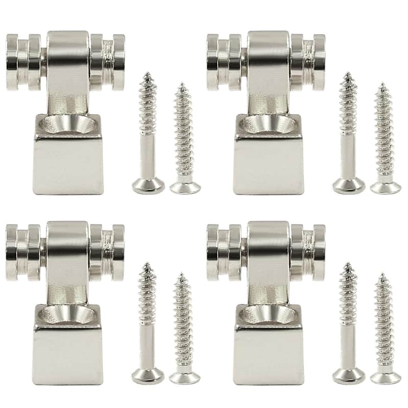 4 Pcs Guitar Roller String Retainers - Guitar Roller String Trees Retainer - Strings Trees Replacement Parts For Electric Guitars - Silver image 1