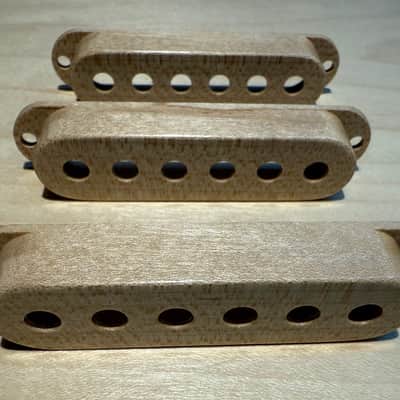Strat single coil wood pickup cover set image 4