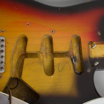 Fender  Stratocaster Solid Body Electric Guitar (1965), ser. #L77176, vintage road case. image 16