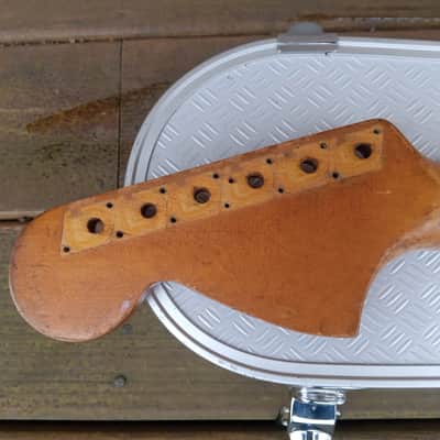 Vintage 1966 Fender Mustang Electric Guitar Body/Neck Husk Project w/ Stone Hardshell Case! image 14