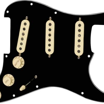 Fender Pre-Wired Strat Pickguard, Tex-Mex SSS - Black 11 Hole PG