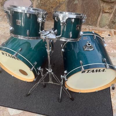 Tama Superstar Classic Maple Blue / Aqua 5pc Double Bass Drum Set kit !! image 19