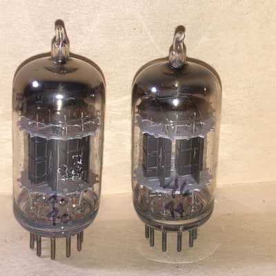 Immagine GE 5751 Black Plate Triple Mica JAN Mil-Spec Tubes, Matched Pair, Tested - 3