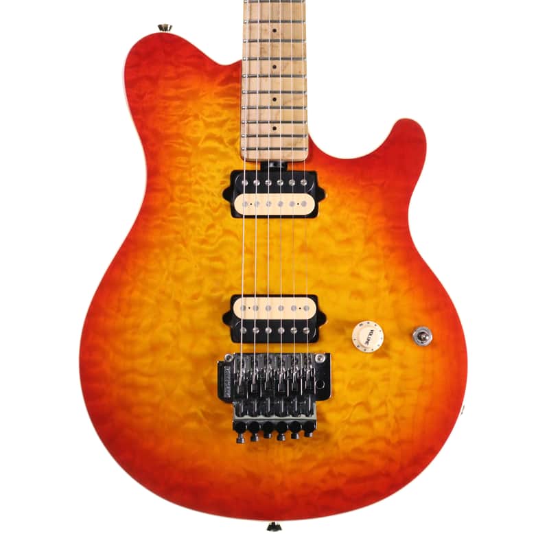 Ernie Ball USA Music Man Axis Electric Guitar, Cherry Burst with Hard Case image 1