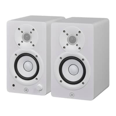 Yamaha HS4 4.5-Inch Powered Compact and Portable Studio Monitors with Class-D Amp (Pair, White) image 1
