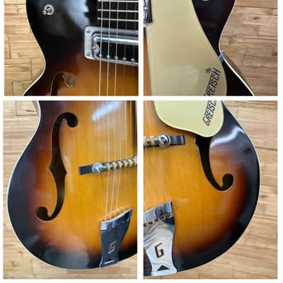 Gretsch 6124 Single Anniversary Hollow Body Guitar 1961 - Shaded Golden Sunburst w/non orig hard case image 20