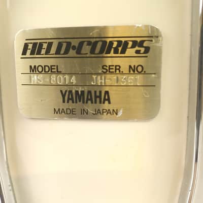 Yamaha 12x14"Field Corps MS8014 Marching Snare Drum White Japan Die-Cast Rim 80s image 2