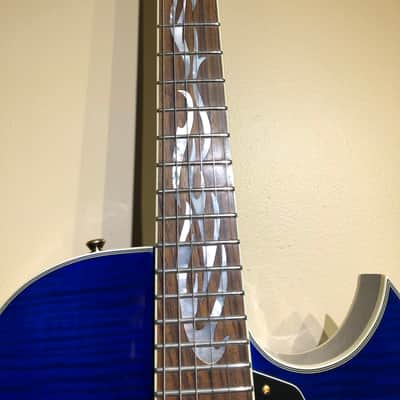 Michael Kelly Phoenix Jazz Archtop Semi Hollowbody 2005 - Blue Burst Flametop image 10