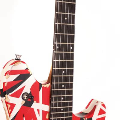 EVH Limited Edition Wolfgang Special Striped Series Red Black and White Aged image 7