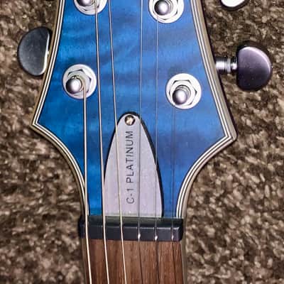 Schecter C-1 Platinum with Rosewood Fretboard 2014 - Present - See-Thru Blue Satin image 2