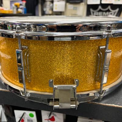 Leedy ( Shelly Mann) signature Vintage 5 1/2 x14 1964 - Gold Sparkle image 5