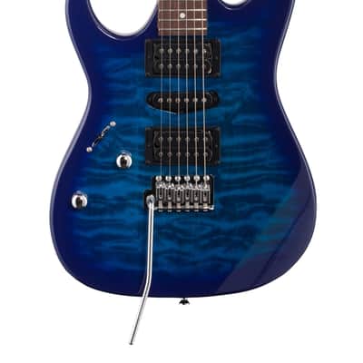 Ibanez Gio GRX70QAL Left Handed Guitar Trans Blue Burst image 3
