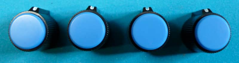 Guitar Effects Pedal Set of 4 Blue Control Knobs Fits Boss DD-3 DD-5 DD-6 DD-7 Delay image 1