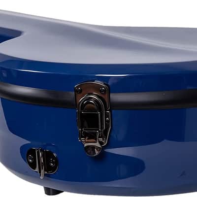Crossrock Deluxe Fiberglass Flight Hard Case for 11 inches 5 Strings Open Back Banjo, Navy Blue image 5