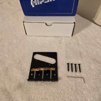 Hipshot Telecaster 3-Saddle Retrofit Bridge - 4-Hole Mount 2020s - Black image 1