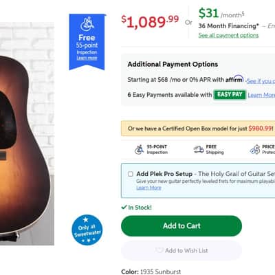 Martin  Road Series D-10E Acoustic-Electric Guitar- 1935 Sunburst image 10