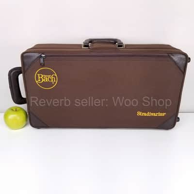 Vincent Bach Stradivarius Trumpet Brown Hard Case 1843 w/ Handles, Zipper Pouch image 5