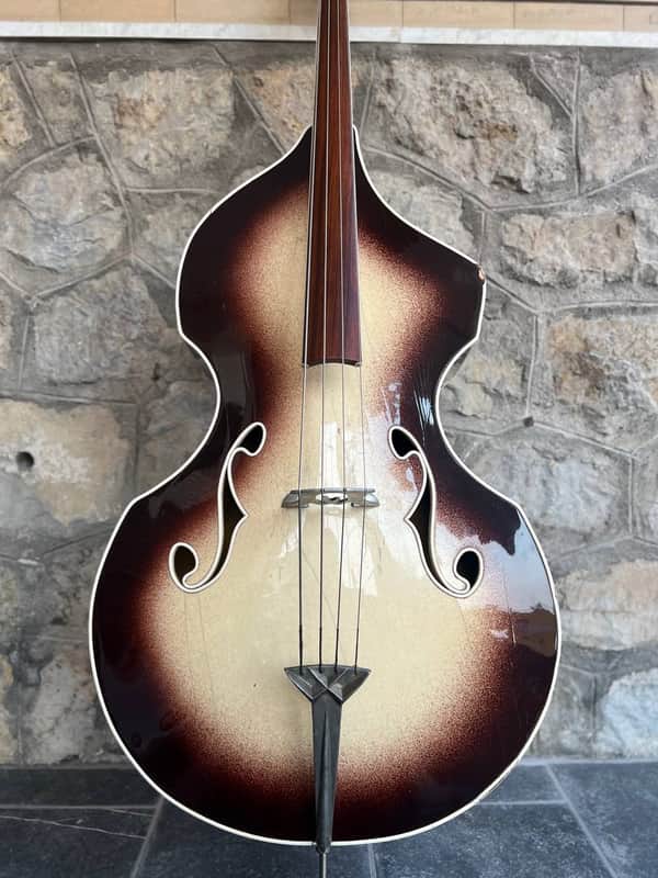 July 1960 Wandre Framez Naika Brownburst Upright Double Bass 3/4 Made in Italy image 1
