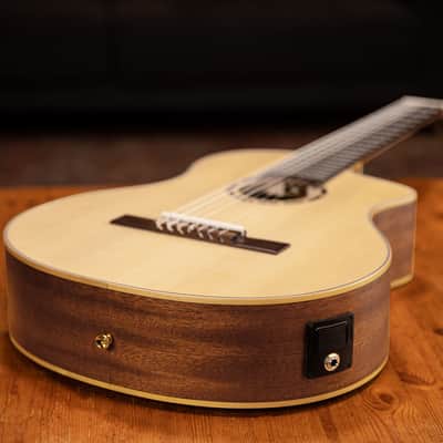Ortega RCE133-7 Family Series Pro Solid Spruce Top Nato Neck Nylon 7-String Classical Acoustic-Electric Guitar w/Gig Bag image 16