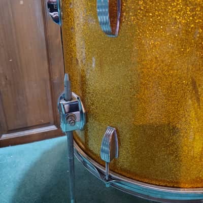 Ludwig 15"(diameter)x12"(Depth) Floor Tom (conversion) 1970's - Gold Sparkle image 6