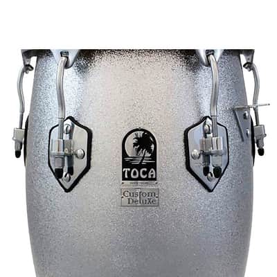Toca Custom Deluxe Solid Fiberglass Tumba & Conga Drums Set - Silver Sparkle image 4