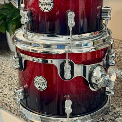 PDP Concept Maple drum kit 22/16/14/12/10 - Red fade to black sparkle image 7