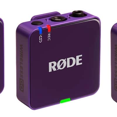 Rode WIGOGEN3PUR Wireless GO (Gen 3) Compact Wireless Microphone System (Purple) Bundle with Two Audio-Technica ATR3350xiS Omnidirectional Lavalier Microphones image 2
